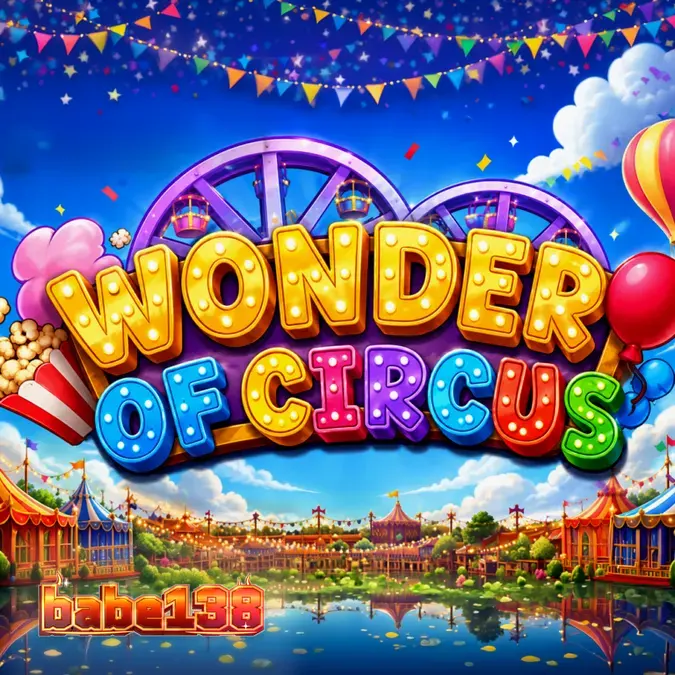 Tampilan antarmuka seluler slot Wonder of Circus dengan tema karnaval yang cerah